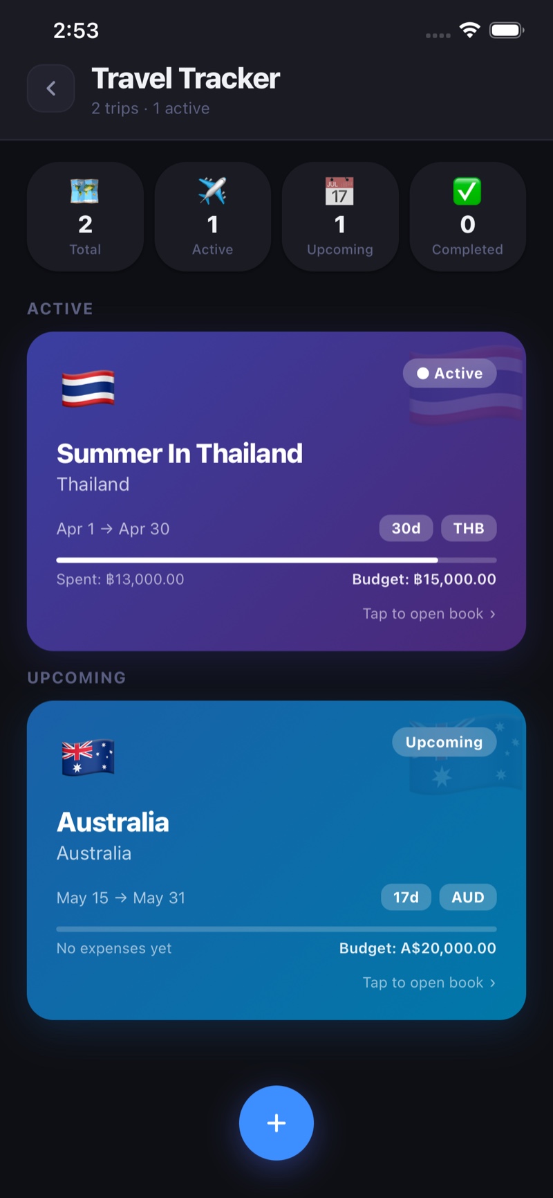Coinova Travel Tracker